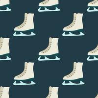 Seamless pattern with ice skates. Flat vector illustration