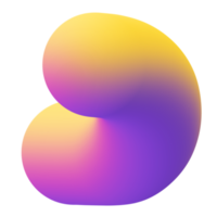 3d fluid amorphous in gradient multiple colors. png