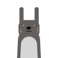 Cute rabbit flat design. Animal character png