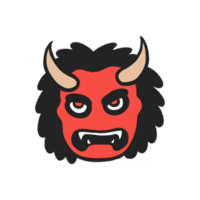 devil mask Japanese hand drawn illustration design png