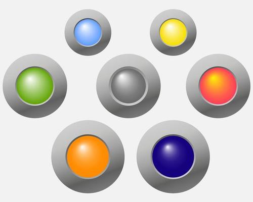 colorful buttons on a light gray background