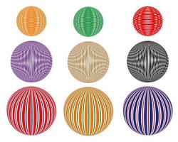 various balls on white background vector