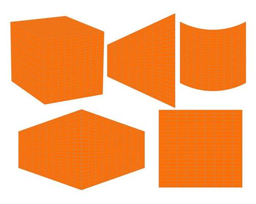 blocks and walls of brick on a white background