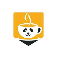 Panda coffee vector logo design template. Coffee shop or restaurant logo concept.