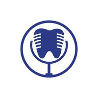 Dental podcast vector logo design template.