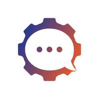 Gear chat vector logo design template.