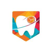 plantilla de diseño de logotipo de vector de tiempo dental. diseño de icono de reloj y diente humano.