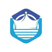 Wave king vector logo design.