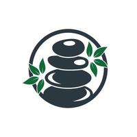 Diseño de logotipo vectorial de spa y meditación. concepto de logotipo zen y bienestar.