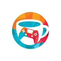 Gamer cafe vector logo design template.