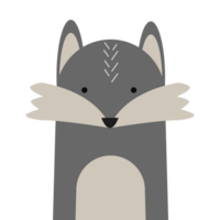 Cute fox flat design. Animal character png