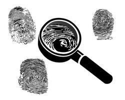 fingerprint magnifier on a white background vector