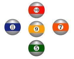 five balls with numbers on white background vector