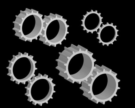 gears of different size on a white background vector