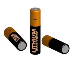 batteries for flashlights on white background vector