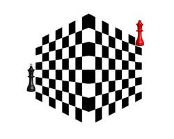 two chess pieces black and red on a white background vector