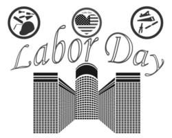 Labor Day holiday in the United States in shades of gray vector