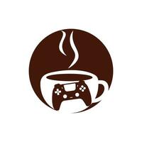 Gamer cafe vector logo design template.