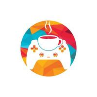 Gamer cafe vector logo design template.