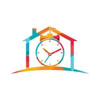 Clock castle vector logo design.