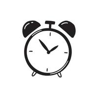 Hand drawn simple retro Alarm Clock vector