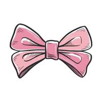 Tie bow color doodle sketch vector