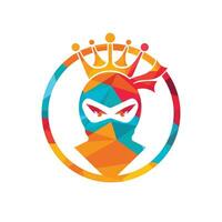 diseño del logotipo del vector rey ninja.