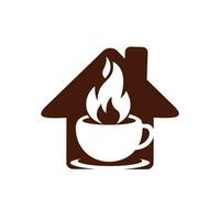 Hot coffee vector logo design template.