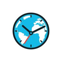 plantilla de diseño de logotipo de vector de mundo de tiempo. símbolo o icono del planeta del tiempo.