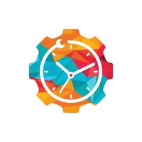 Service time vector logo design. Repair time logo design template.