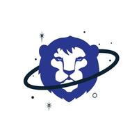 Lion planet vector logo design template.