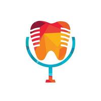 Dental podcast vector logo design template.