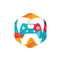 Dental Game Logo Icon Design. Tooth And Console vector logo design.