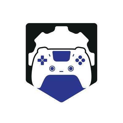 Video game repair vector logo design template. Gamepad with gear icon vector design.