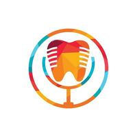 Dental podcast vector logo design template.