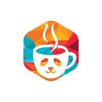 Panda coffee vector logo design template. Coffee shop or restaurant logo concept.