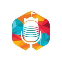 Castle podcast vector logo design.