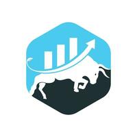 Financial bull logo design. Trade Bull Chart, finance logo. vector