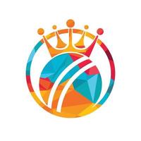 diseño del logotipo vectorial del rey de críquet. vector