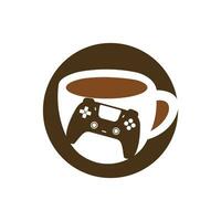 Gamer cafe vector logo design template.