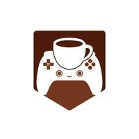 Gamer cafe vector logo design template.