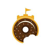 diseño de logotipo de vector de donut fuerte.