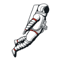 illustration réaliste d'un astronaute flottant. illustré dans un style cartoon pour des thèmes futuristes et modernes.