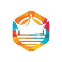 Wave king vector logo design.