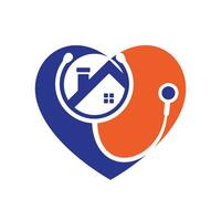 diseño del logotipo del vector del hogar del médico.