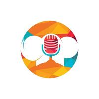 Chef podcast vector logo design template. Singing chef logo concept.
