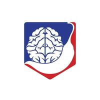 plantilla de diseño de logotipo de vector de cerebro de Chile. concepto de diseño de logotipo de inteligencia picante.