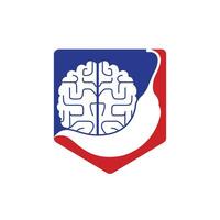 plantilla de diseño de logotipo de vector de cerebro de Chile. concepto de diseño de logotipo de inteligencia picante.