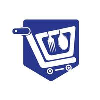 Food shopping vector logo design.