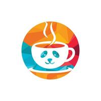 Panda coffee vector logo design template. Coffee shop or restaurant logo concept.